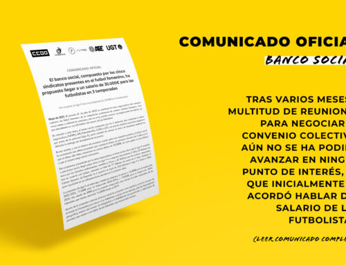 COMUNICADO OFICIAL: Negociaciones Convenio Colectivo de Fútbol Femenino